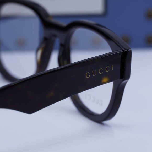 Gucci GG1429O 002 Square Eyeglasses 54mm - Dark Havana - Picture 10 of 12